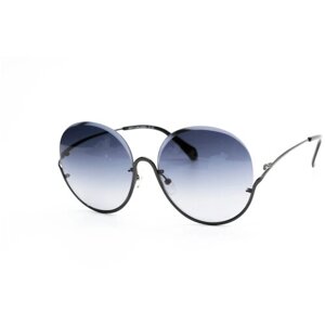 Солнцезащитные очки ST. LOUISE, круглые, оправа: металл, для женщин, черный