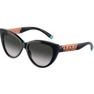 Солнцезащитные очки Tiffany, кошачий глаз, оправа: пластик, градиентные, для женщин, черный