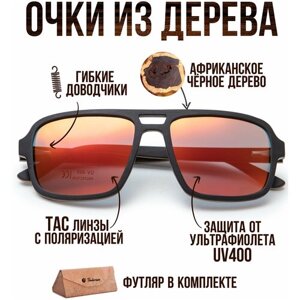 Солнцезащитные очки Timbersun, авиаторы, красный