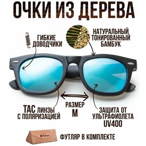 Солнцезащитные очки Timbersun, вайфареры, голубой