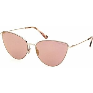 Солнцезащитные очки Tom Ford, кошачий глаз, оправа: металл, с защитой от УФ, для женщин, золотой