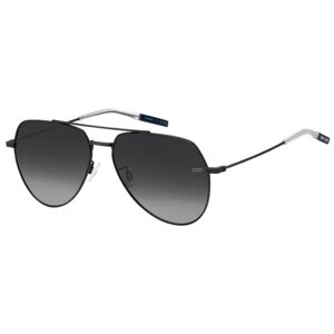 Солнцезащитные очки TOMMY HILFIGER, авиаторы, оправа: металл, спортивные, для мужчин, черный