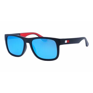 Солнцезащитные очки TOMMY HILFIGER, прямоугольные, оправа: пластик, для мужчин, синий