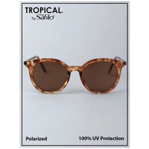 Солнцезащитные очки Tropical, панто, оправа: пластик, с защитой от УФ, поляризационные, для женщин, коричневый