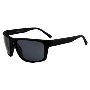 Солнцезащитные очки Tropical, прямоугольные, оправа: пластик, поляризационные, для мужчин, черный