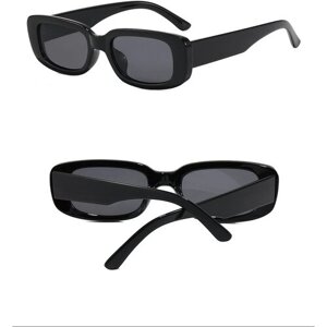Солнцезащитные очки , узкие, оправа: пластик, с защитой от УФ, черный