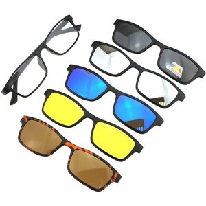 Солнцезащитные очки , узкие, поляризационные, с защитой от УФ, зеркальные, мультиколор