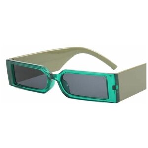Солнцезащитные очки , узкие, складные, зеленый