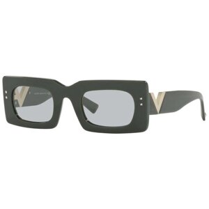 Солнцезащитные очки Valentino, прямоугольные, оправа: пластик, с защитой от УФ, для женщин, черный