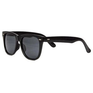 Солнцезащитные очки , вайфареры, оправа: пластик, складные, зеркальные, с защитой от УФ, черный