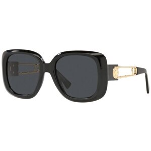 Солнцезащитные очки Versace, клабмастеры, оправа: пластик, поляризационные, для женщин, черный