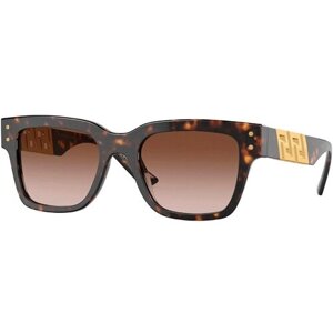 Солнцезащитные очки Versace, прямоугольные, оправа: металл, градиентные, с защитой от УФ, коричневый