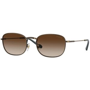 Солнцезащитные очки Vogue eyewear, овальные, оправа: металл, градиентные, коричневый