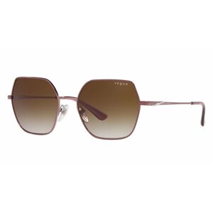 Солнцезащитные очки Vogue eyewear, шестиугольные, оправа: металл, для женщин, коричневый