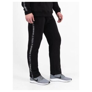 Спортивные штаны Великоросс цвета серый меланж с лампасами, без манжета (XL/52)
