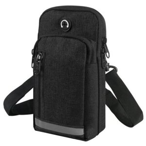 Спортивный чехол на руку для телефона/ сумка на плечо/ спортивная сумка/ сумка на пояс/ сумка для бега/ черная