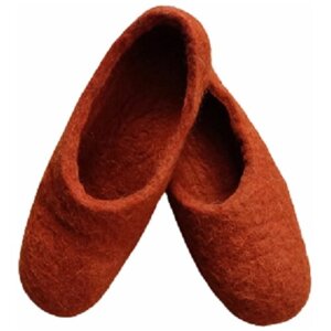 Тапочки ЭХМа, шерсть, размер 35, коричневый