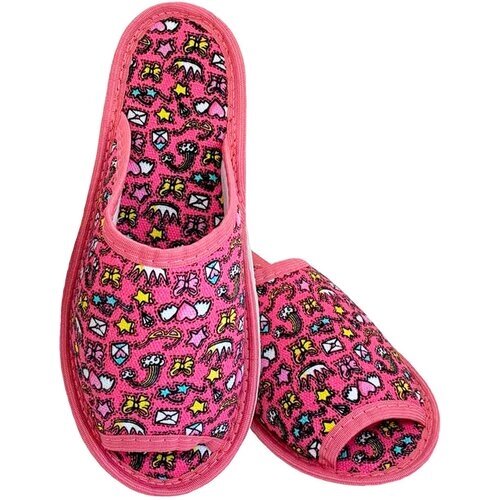 Тапочки ivshoes С-6ЖШО-МР, текстиль, нескользящая подошва, размер 40-41, розовый, желтый