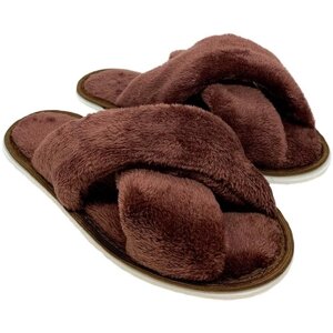 Тапочки ivshoes С-6ЖВК-МР, текстиль, нескользящая подошва, размер 38-39, коричневый
