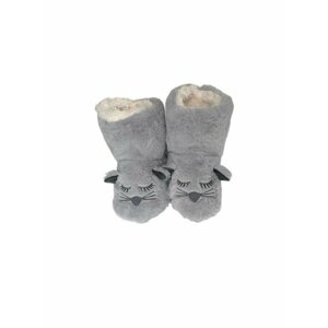 Тапочки ЛИАНА Домашние тапочки кигуруми плюшевые, размер 5-7 лет, серый