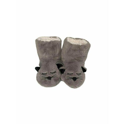 Тапочки ЛИАНА Домашние тапочки кигуруми плюшевые, размер 8-10 лет, серый