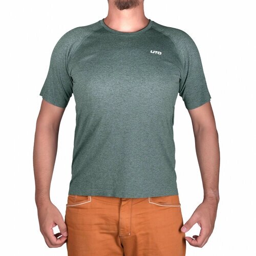 Термобелье футболка UTO, воздухопроницаемое, влагоотводящий материал, плоские швы, быстросохнущее, размер M, зеленый
