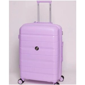 Умный чемодан Impresa, полипропилен, опорные ножки на боковой стенке, увеличение объема, водонепроницаемый, рифленая поверхность, ребра жесткости, 40 л, размер M, фиолетовый