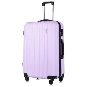 Умный чемодан L'case, ABS-пластик, пластик, рифленая поверхность, опорные ножки на боковой стенке, 90 л, размер L, фиолетовый
