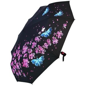 Женский складной зонт Popular Umbrella автомат 2015/темно-фиолетовый