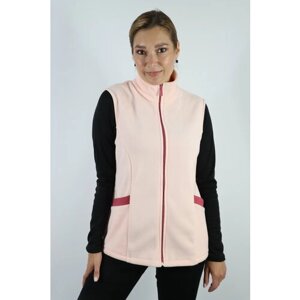 Жилет Polar Kit, средняя длина, силуэт свободный, утепленный, быстросохнущий, без капюшона, карманы, размер XL, розовый