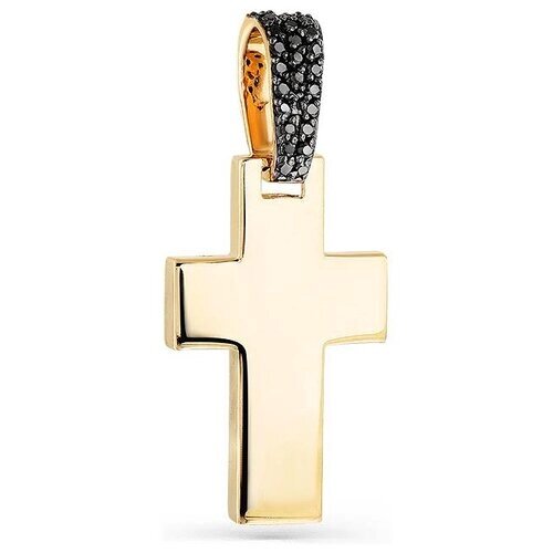 Золотой крест с черным бриллиантом