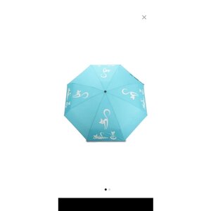 Зонт Dolphin, механика, 3 сложения, купол 90 см., голубой