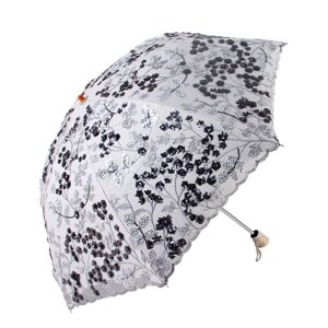 Зонт механика, 2 сложения, купол 87 см., 8 спиц, чехол в комплекте, в подарочной упаковке, для женщин, серый