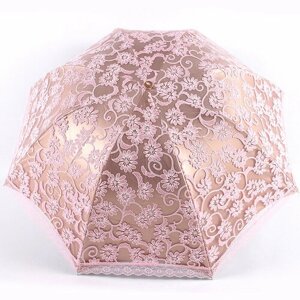 Зонт механика, 3 сложения, купол 90 см, 8 спиц, чехол в комплекте, для женщин, розовый