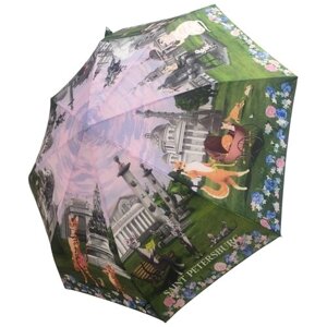 Зонт Петербургские зонтики, автомат, 3 сложения, купол 112 см., 8 спиц, система «антиветер», для женщин, мультиколор