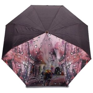 Зонт PLANET, автомат, 3 сложения, купол 91 см., 8 спиц, для женщин, коричневый