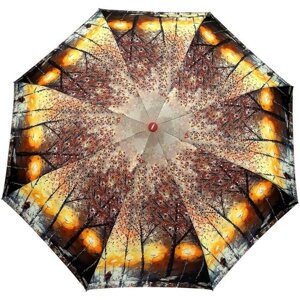 Зонт полуавтомат, 3 сложения, купол 98 см., 8 спиц, система «антиветер», чехол в комплекте, для женщин, оранжевый