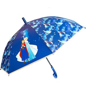Зонт полуавтомат, купол 82 см., для девочек, белый, синий