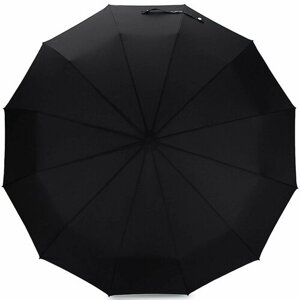 Зонт Popular, автомат, 3 сложения, купол 99 см., 12 спиц, чехол в комплекте, для мужчин, черный