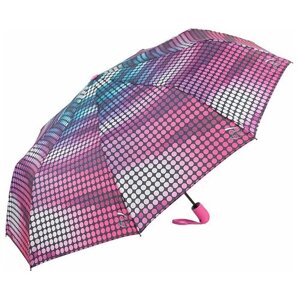 Зонт Rain Lucky, полуавтомат, 3 сложения, купол 94 см., 9 спиц, для женщин, фиолетовый