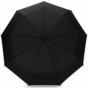 Зонт Rainbrella, автомат, 3 сложения, купол 94 см., 9 спиц, деревянная ручка, чехол в комплекте, для мужчин, черный