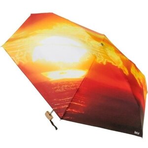 Зонт RainLab, механика, 5 сложений, купол 94 см., 6 спиц, для женщин, оранжевый