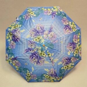 Зонт-шляпка Crystel Eden, полуавтомат, 2 сложения, купол 100 см., 10 спиц, для женщин, голубой