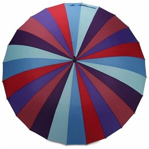 Зонт-трость Dolphin, полуавтомат, купол 104 см., 24 спиц, деревянная ручка, для женщин, голубой