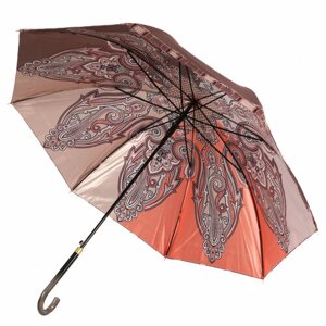 Зонт-трость FABRETTI, полуавтомат, купол 112 см., 8 спиц, система «антиветер», чехол в комплекте, в подарочной упаковке, для женщин, коричневый