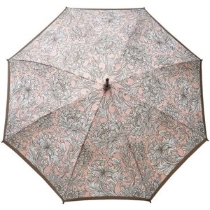 Зонт-трость FULTON, механика, купол 100 см., 8 спиц, деревянная ручка, для женщин, бежевый