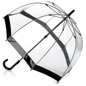 Зонт-трость FULTON, механика, купол 84 см., система «антиветер», прозрачный, для женщин, бесцветный
