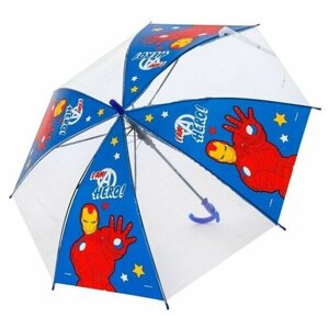 Зонт-трость механика, для мальчиков, синий, белый
