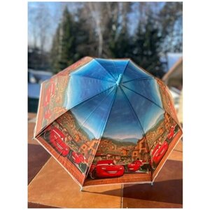 Зонт-трость NN, полуавтомат, купол 80 см., мини-зонт, для мальчиков, голубой, красный