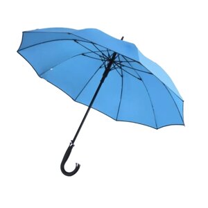 Зонт-трость полуавтомат, система «антиветер», чехол в комплекте, для женщин, голубой